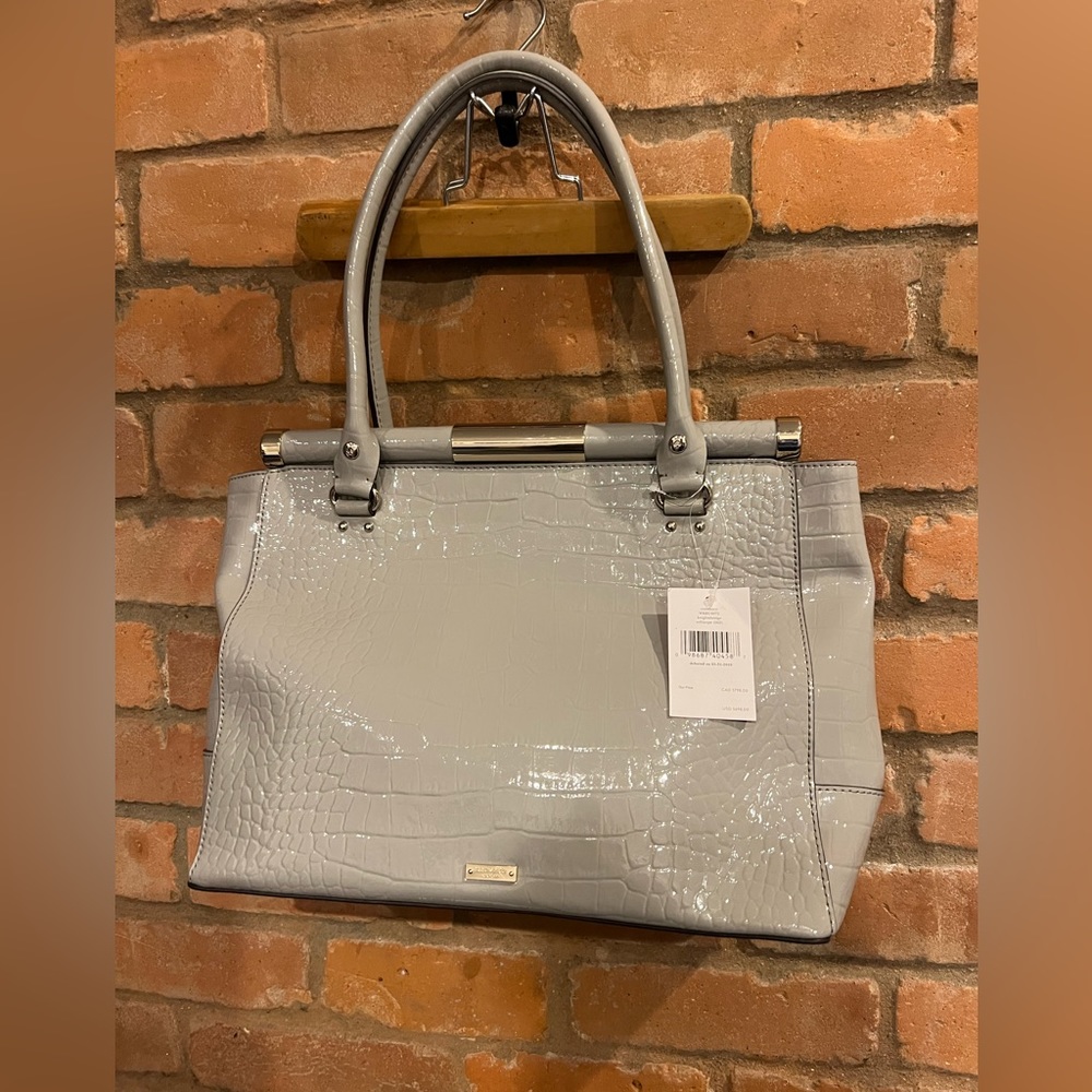 NWT Kate Spade alligator print shiny grey purse